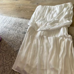 White strapless mini dress